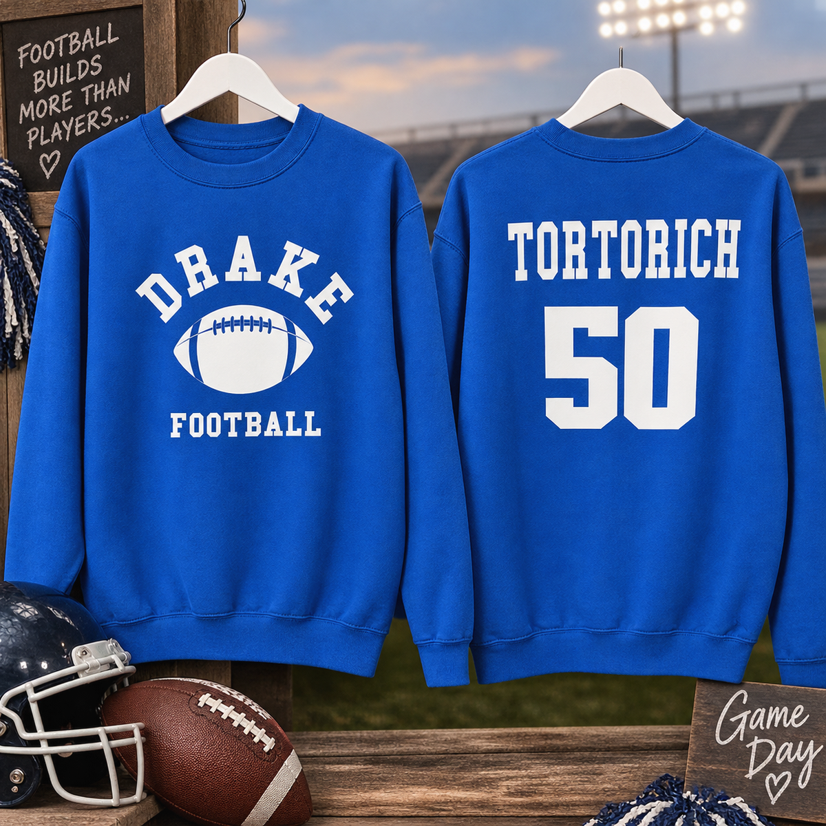 Drake football sweatshirts custom listing