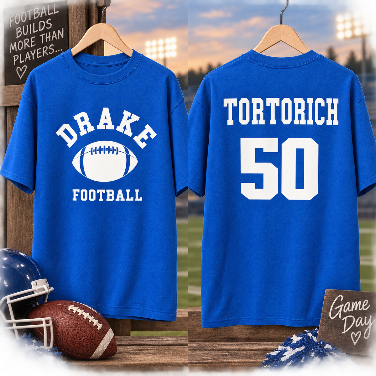 Drake football custom order